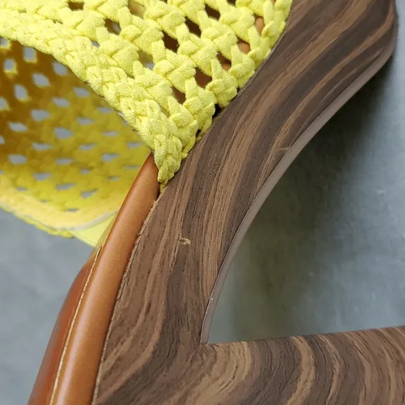 JESSICA SIMPSON Yellow Woven Shelbie2 Platform Block Heel Sandals SIZE: 11M
