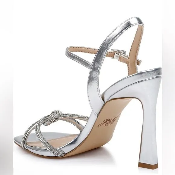Jewel Badgley Mischka Madison Ankle Strap Crystal Knot Sandals