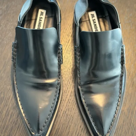 Jil Sander Convertible Pointed Toe Leather Loafer Sz 8.5