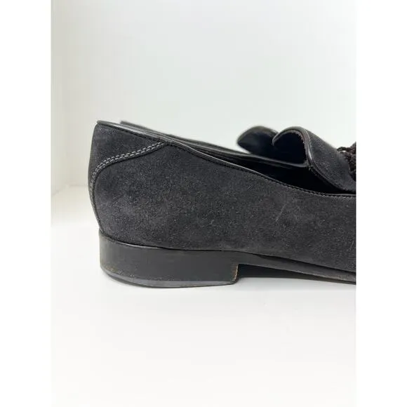 Jimmy Choo Brown Suede and Leather Foxley Tassel Loafers, Size 46