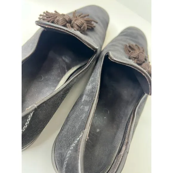 Jimmy Choo Brown Suede and Leather Foxley Tassel Loafers, Size 46