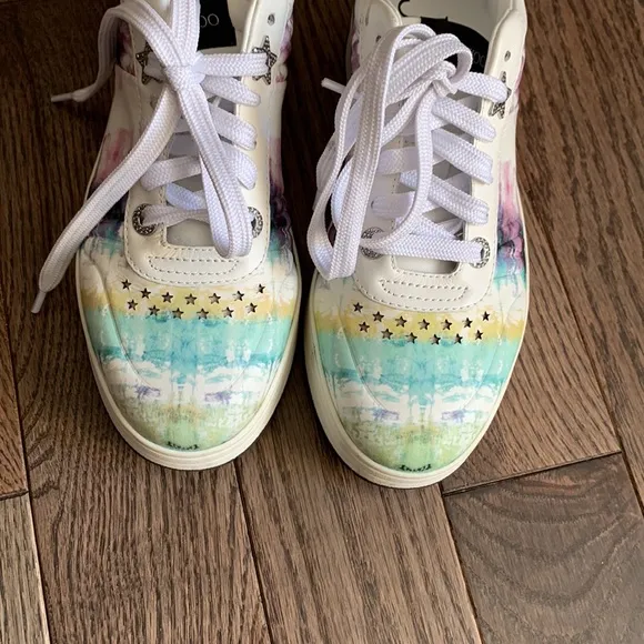 Jimmy Choo Hawaii Tie-Dye Leather Sneakers