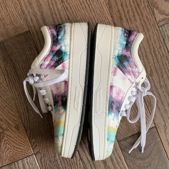 Jimmy Choo Hawaii Tie-Dye Leather Sneakers
