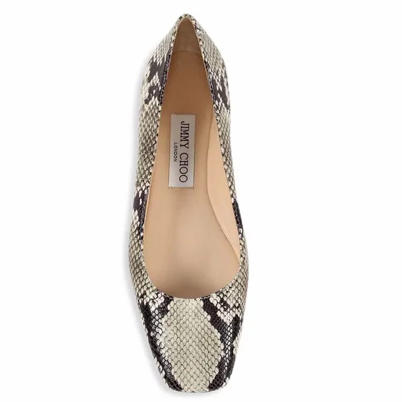 Jimmy Choo Modell Snakeskin Embossed Leather Ballerina Flats 9.5B