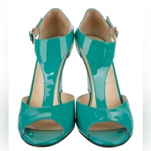 Jimmy Choo Patent Leather T-Strap Sandals Size: 10 | IT 40