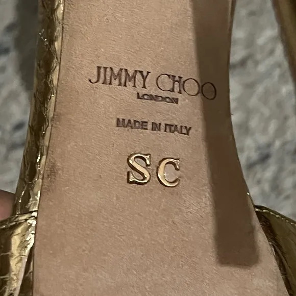 JIMMY CHOOSE GOLD HEELS SANDALS