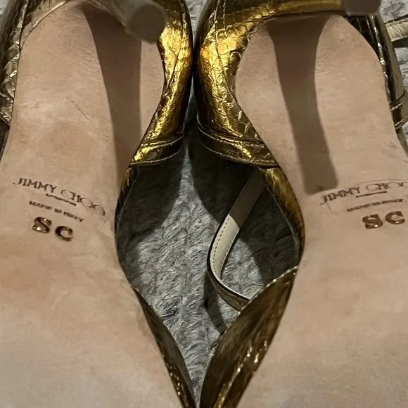 JIMMY CHOOSE GOLD HEELS SANDALS