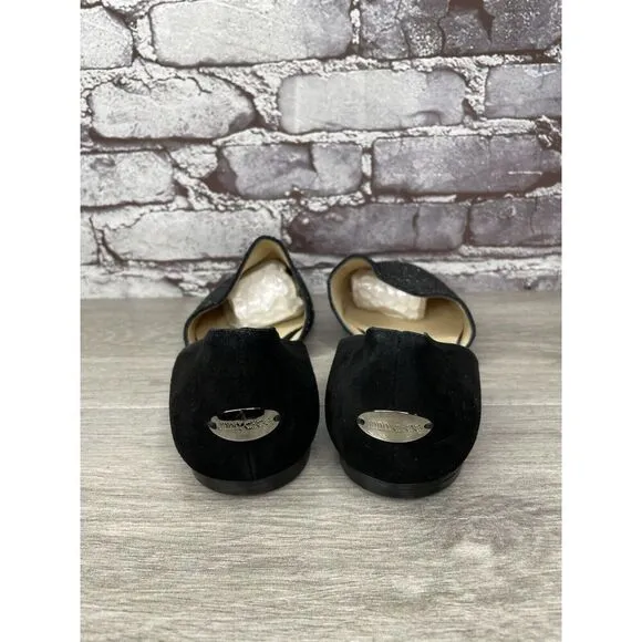 Jimmy Choo London Black Suede Leather Sparkle D’ Orsay Flats Women’s 42EU/11M US