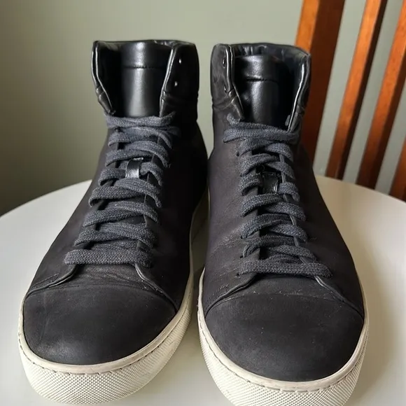 John Elliott Calfskin Leather High Top Sneakers