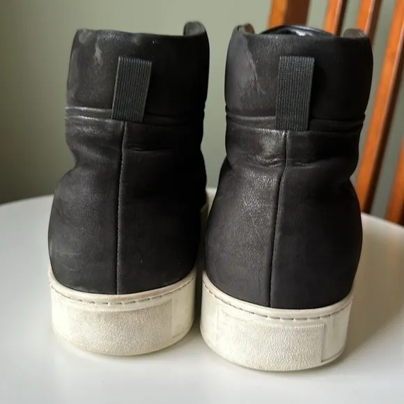 John Elliott Calfskin Leather High Top Sneakers