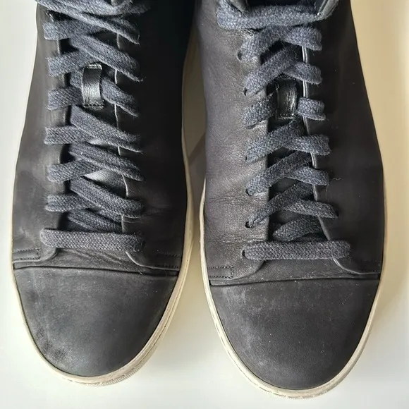 John Elliott Calfskin Leather High Top Sneakers