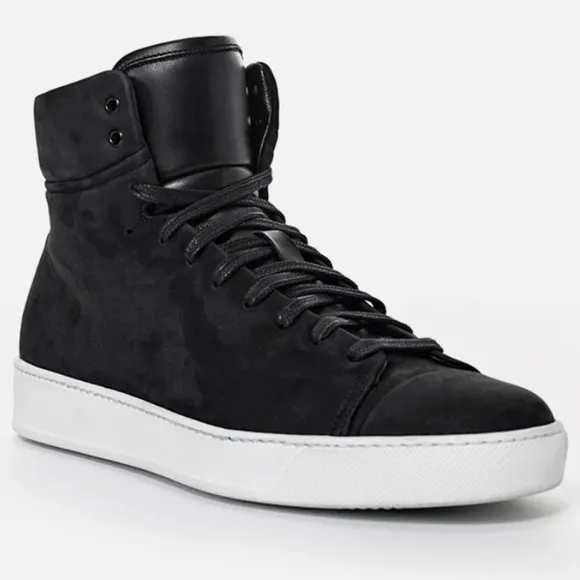 John Elliott Calfskin Leather High Top Sneakers