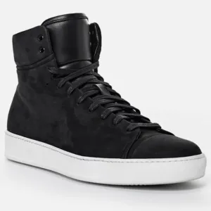 John Elliott Calfskin Leather High Top Sneakers