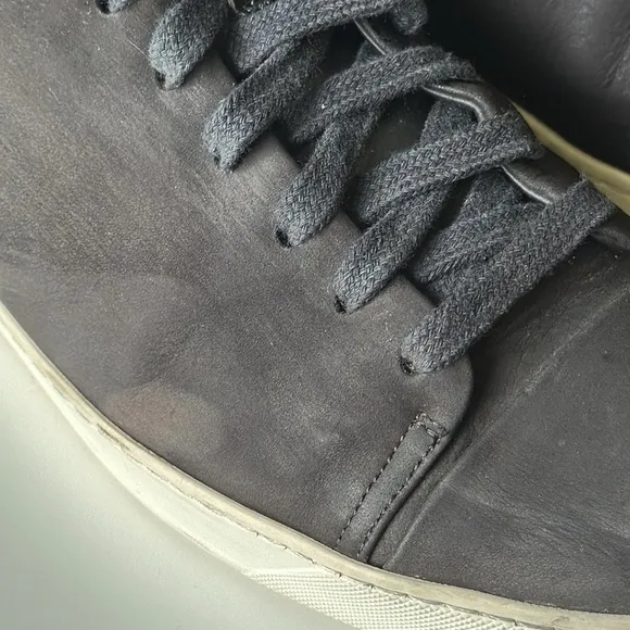 John Elliott Calfskin Leather High Top Sneakers