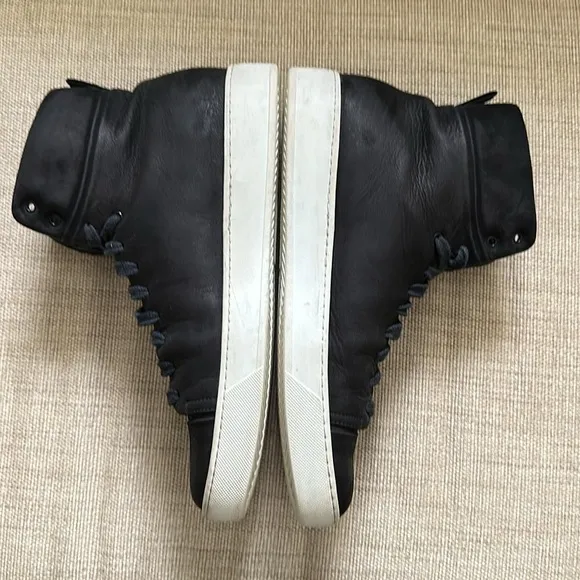 John Elliott Calfskin Leather High Top Sneakers