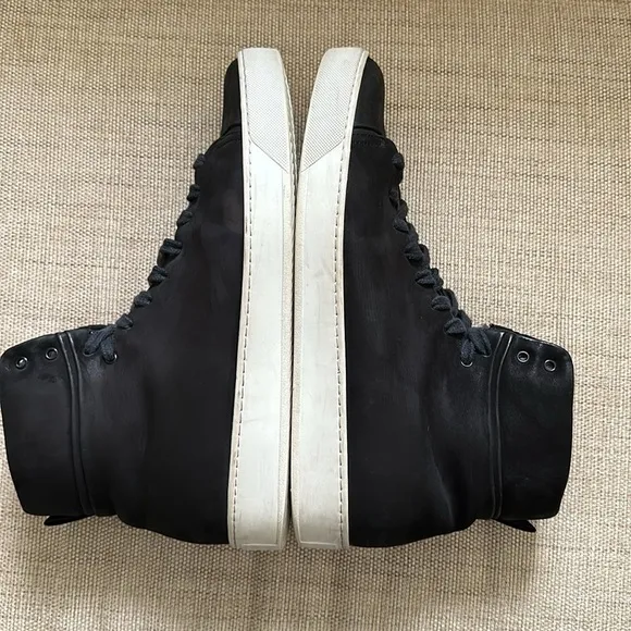 John Elliott Calfskin Leather High Top Sneakers