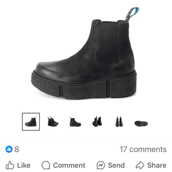 John Fluevog Piccolomini Space Edition Grunge Soled Pull On Boots Black Size 7