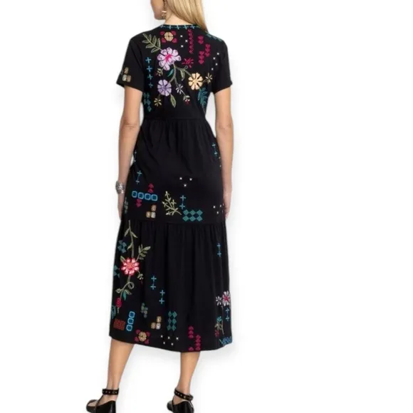 Johnny Was • Katie Henley Tiered Knit Floral Dress