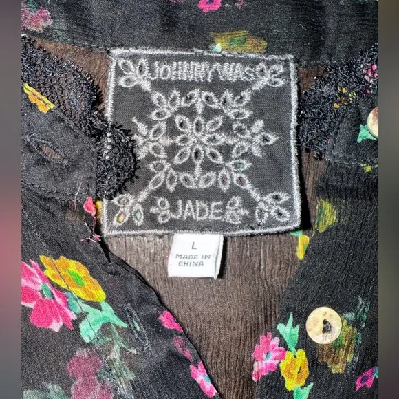 Johnny Was NATALIA TIERED Silk MINI DRESS Size Large