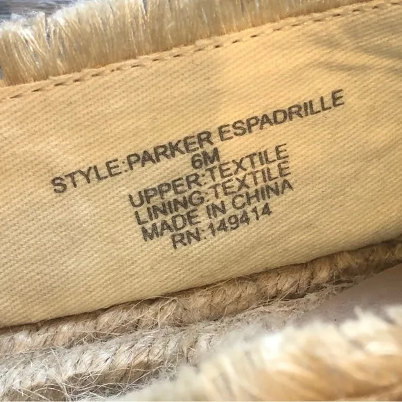 Johnny Was Parker Espadrille Embroidered Beige Slip On Flats Size 6