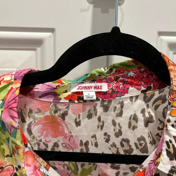 Johnny‎ Was Wild Garden Easy Fit Tiered  Mini Dress Large Retail $198