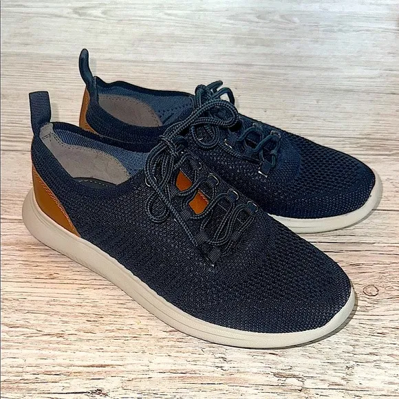 Johnston &amp; Murphy Amherst Knit Navy Comfort Dress Sneakers Boys Size 3M