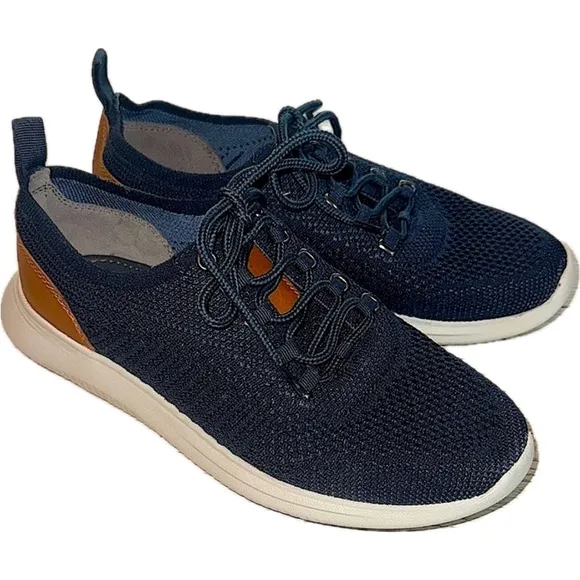 Johnston &amp; Murphy Amherst Knit Navy Comfort Dress Sneakers Boys Size 3M
