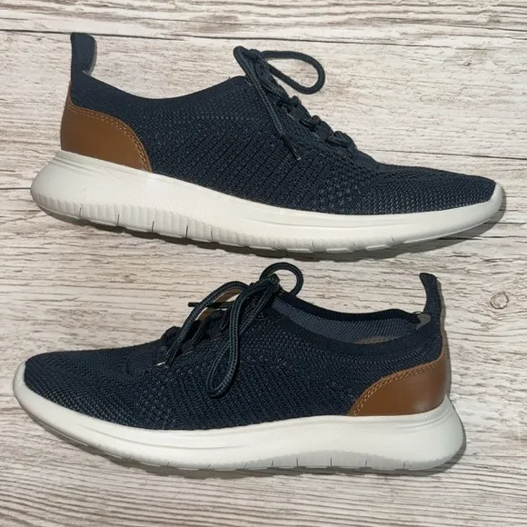 Johnston &amp; Murphy Amherst Knit Navy Comfort Dress Sneakers Boys Size 3M