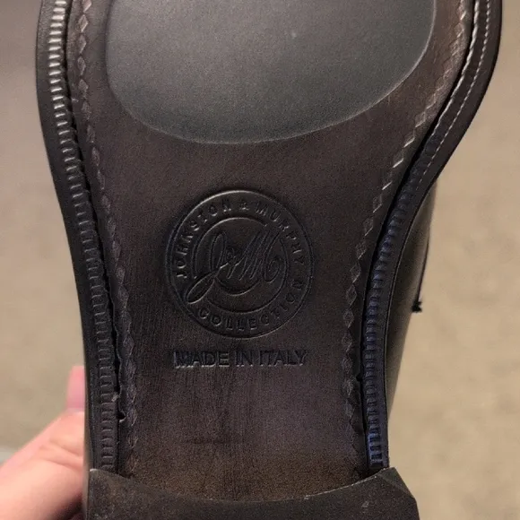 Johnston &amp; Murphy Black Leather Loafers with Horsebit Detail