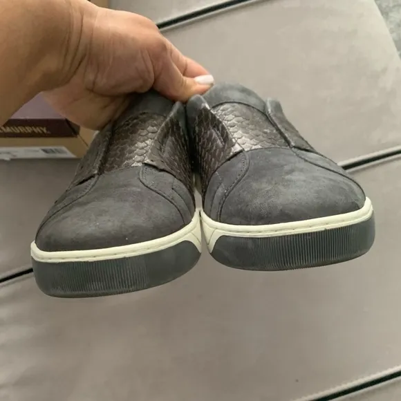 Johnston &amp; Murphy Gray Suede Sneakers size 10