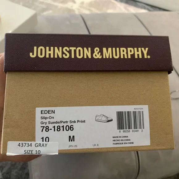 Johnston &amp; Murphy Gray Suede Sneakers size 10