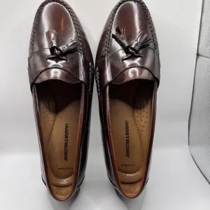 Johnston &amp; Murphy Hayes Tassel Dress Loafers Burgundy Leather Mens Size 11.5M