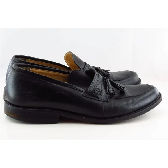 Johnston &amp; Murphy Loafers &amp;‎ Slip Ons Black Leather Men Shoes Size 10.5 Medium