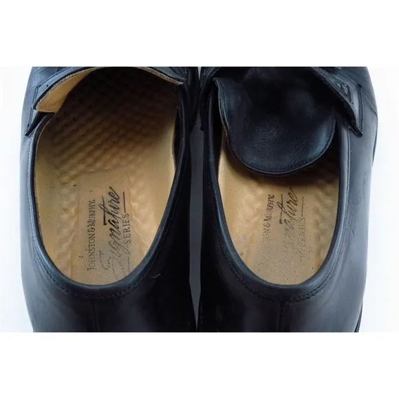 Johnston &amp; Murphy Loafers &amp;‎ Slip Ons Black Leather Men Shoes Size 10.5 Medium