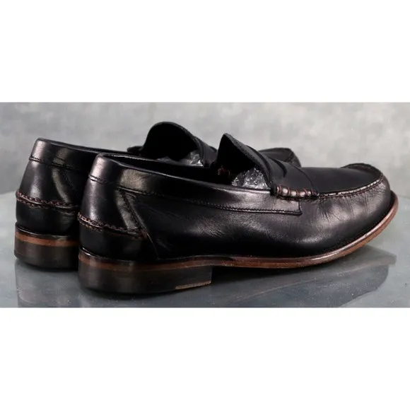 Johnston &amp; Murphy Men's Casual Loafers Shoes Size 10.5 Leather Black 16-7851
