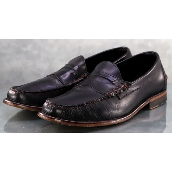 Johnston &amp; Murphy Men's Casual Loafers Shoes Size 10.5 Leather Black 16-7851