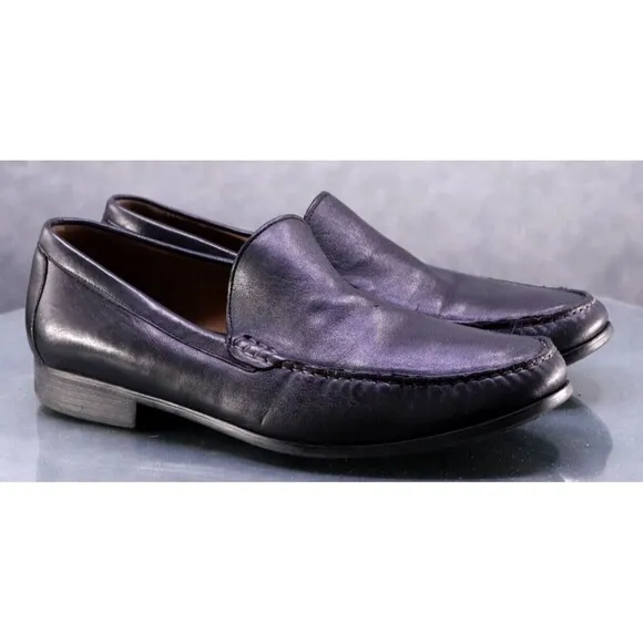 Johnston &amp; Murphy Men's Casual Loafers Shoes Size 9.5 Sheepskin Leather Black