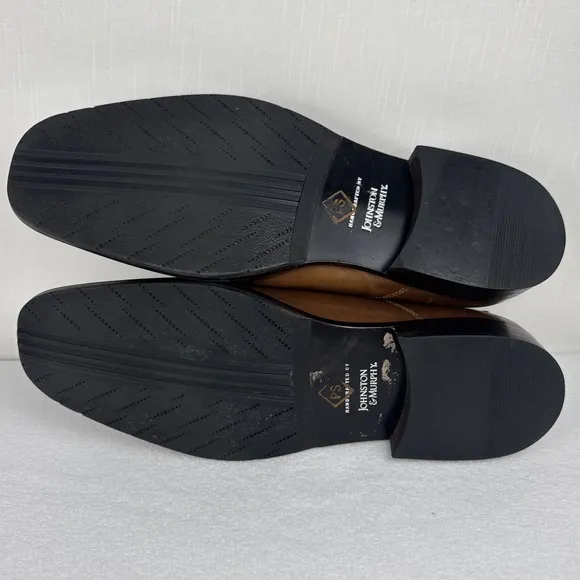 Johnston &amp; Murphy Mens Classic Loafers Brown Leather Slip On Shoes Size 10M