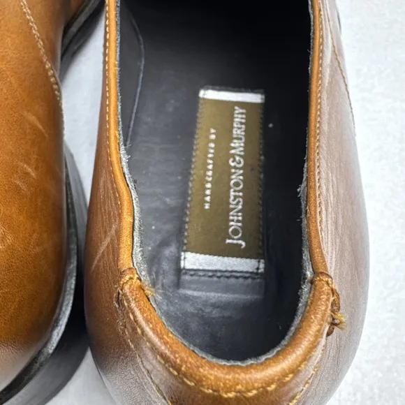 Johnston &amp; Murphy Mens Classic Loafers Brown Leather Slip On Shoes Size 10M