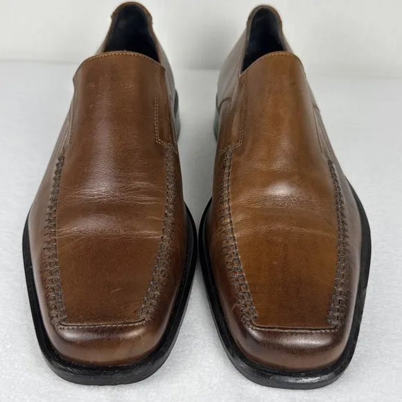 Johnston &amp; Murphy Mens Classic Loafers Brown Leather Slip On Shoes Size 10M