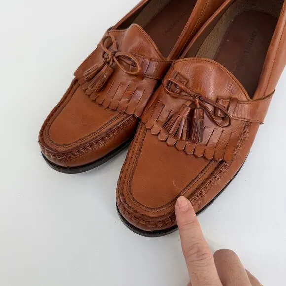 Johnston &amp; Murphy Mens Loafers 12M Aragon Kiltie 3370 Leather Tassel Dress Shoe