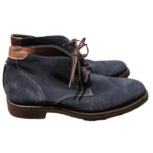 JOHNSTON &amp; MURPHY MENS NAVY SHEEPSKIN BOOTS