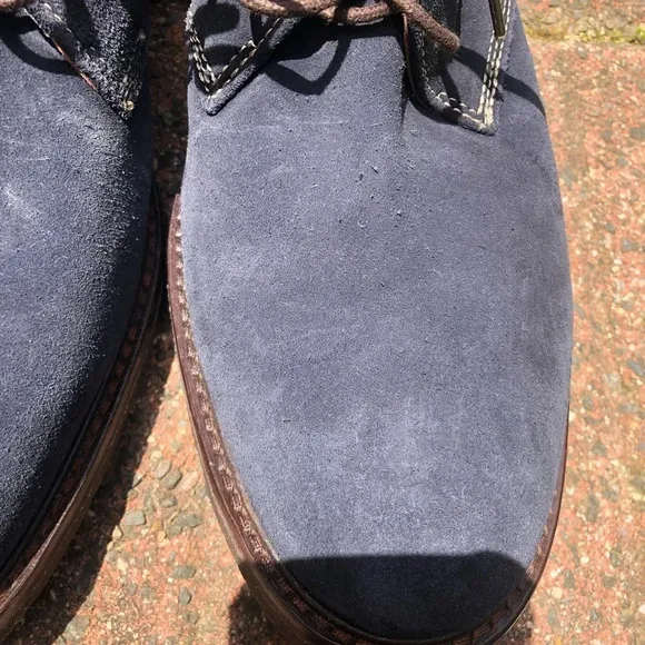 JOHNSTON &amp; MURPHY MENS NAVY SHEEPSKIN BOOTS