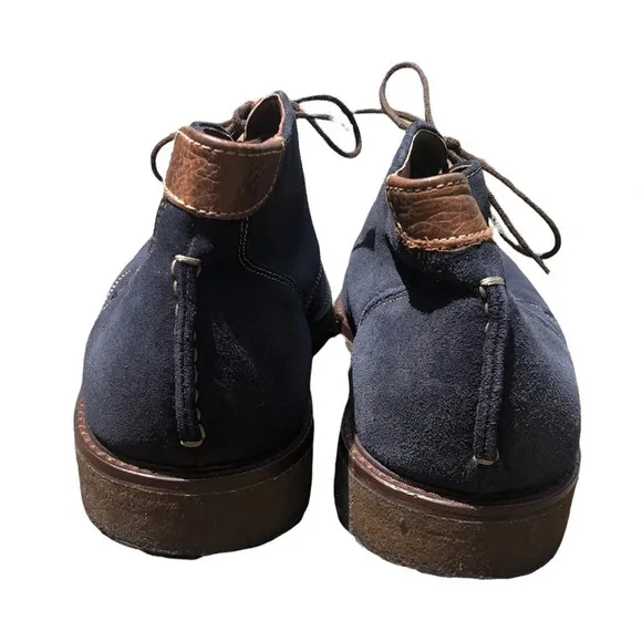 JOHNSTON &amp; MURPHY MENS NAVY SHEEPSKIN BOOTS