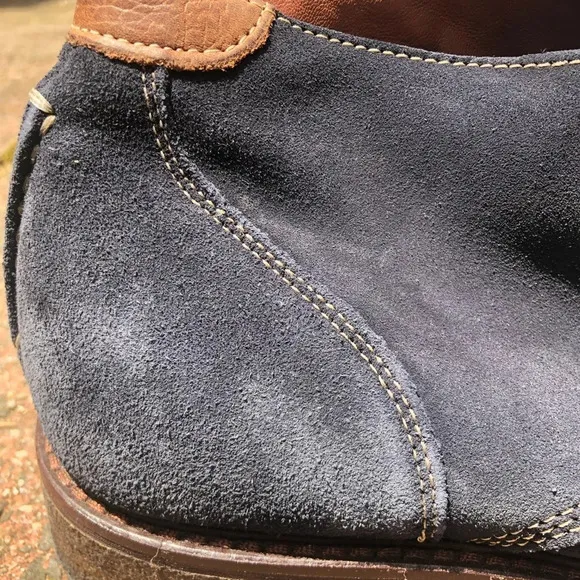 JOHNSTON &amp; MURPHY MENS NAVY SHEEPSKIN BOOTS