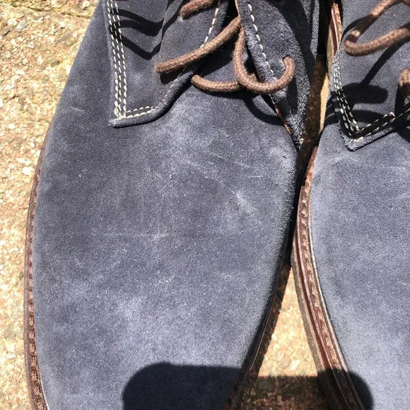 JOHNSTON &amp; MURPHY MENS NAVY SHEEPSKIN BOOTS