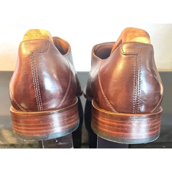 Johnston &amp; Murphy Nolen Double Monk Cap Toe Brown Leather Men’s Loafers Shoes 9M