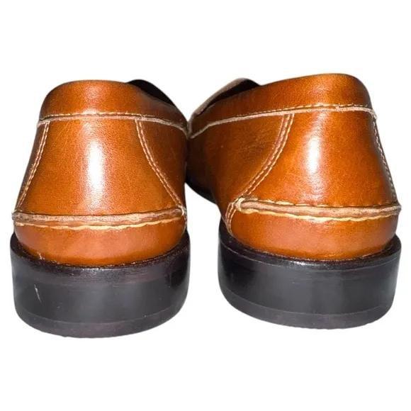 Johnston &amp; Murphy Sheepskin Horsebit Loafers Men’s 13M – Tan Leather Dress Shoes