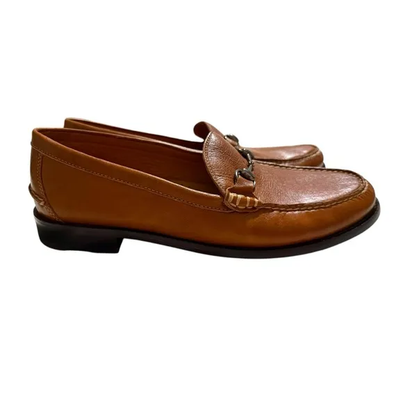 Johnston &amp; Murphy Sheepskin Horsebit Loafers Men’s 13M – Tan Leather Dress Shoes