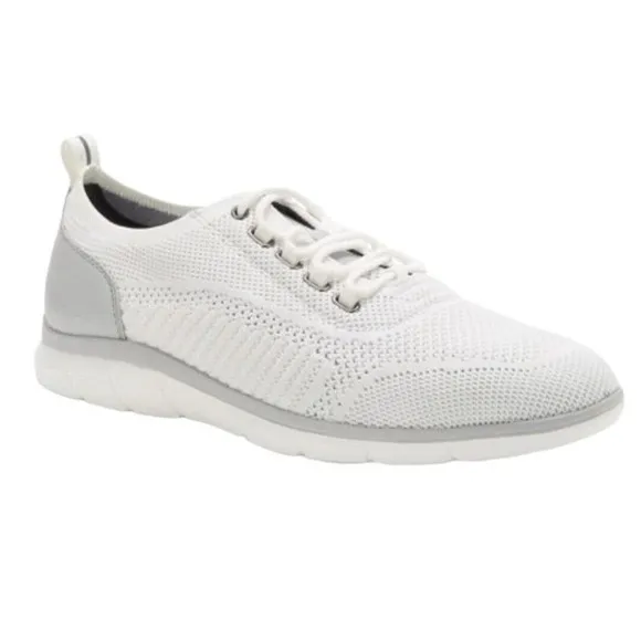 Johnston &amp; Murphy Shoes Men's 8.5M Parsons Knit U Throat White Gray Sneakers